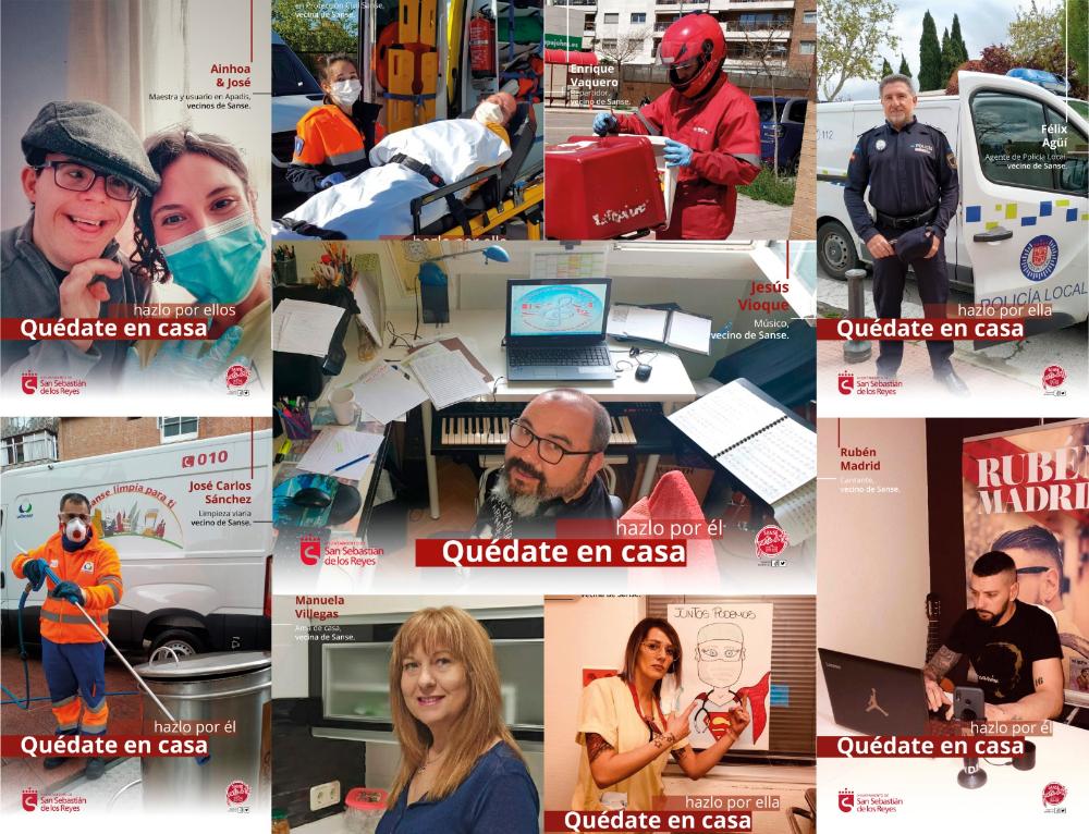Imagen La campaña ‘Hazlo por ellos, quédate en casa’ homenajea el esfuerzo de numerosos colectivos de Sanse en su lucha contra la pandemia