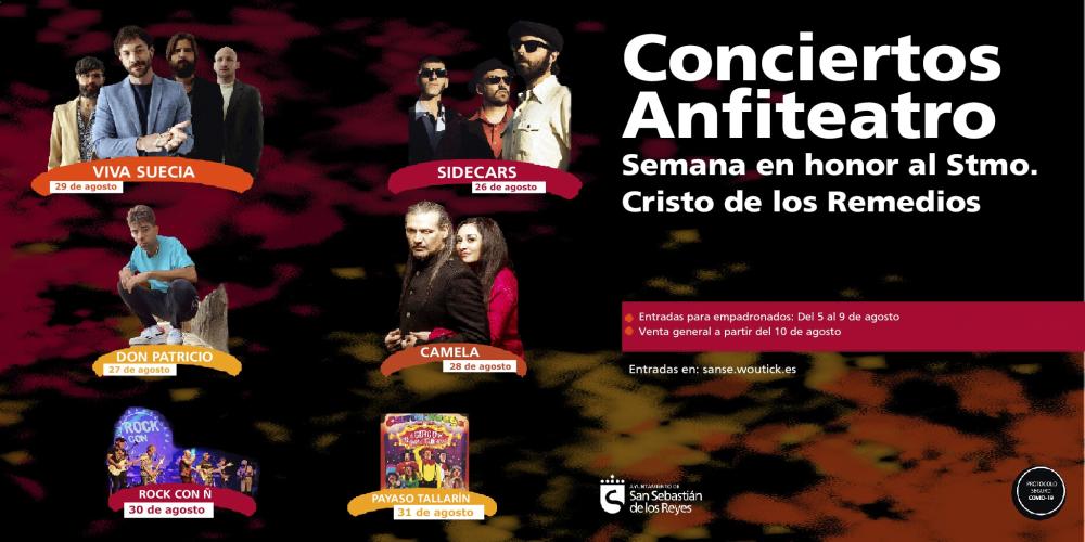 Conciertos que se celebrarán en el anfiteatro.