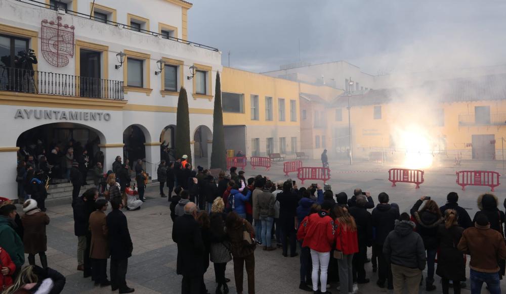 Fuegos artificiales, en la Plaza.