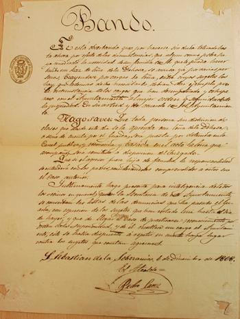 Imagen Bando de la soberanía