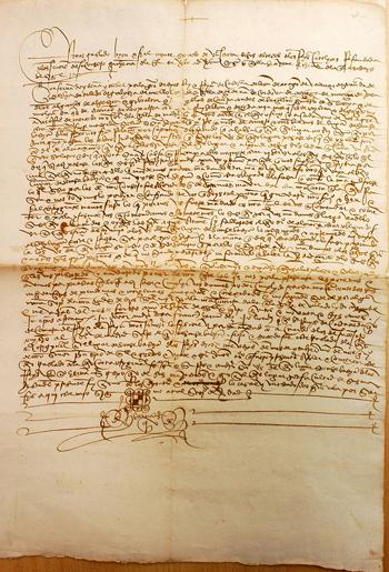 Imagen Documento de la Cancillería Real de los Reyes Católicos
