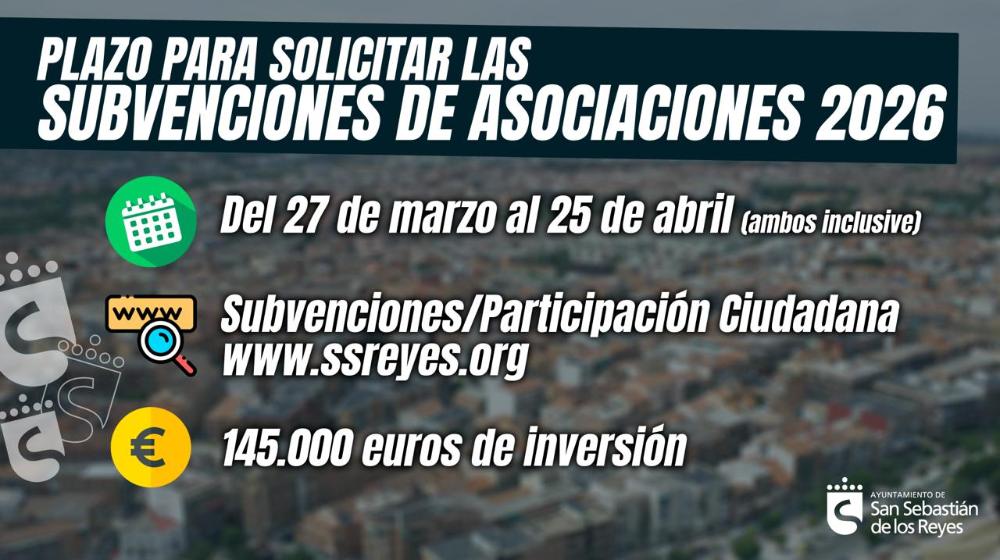 Imagen Las subvenciones para las asociaciones podrán solicitarse del 27 de marzo al 25 de abril